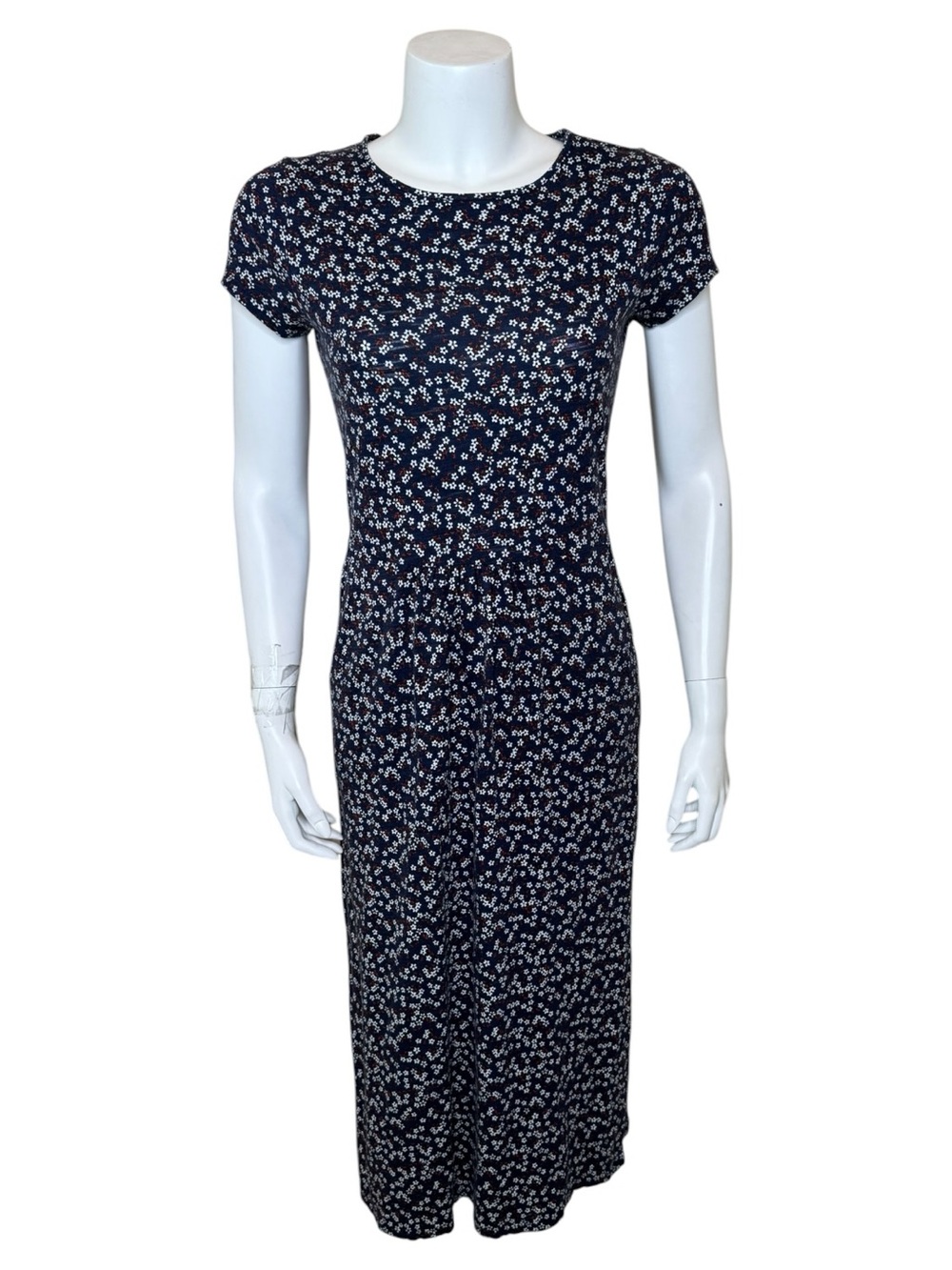Boden Navy Blue Floral Midi Dress - Size 6